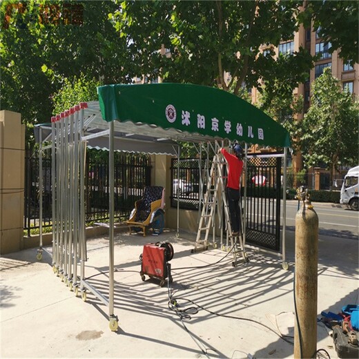 柯橋活動(dòng)式伸縮移動(dòng)推拉雨棚/手動(dòng)遮陽(yáng)篷