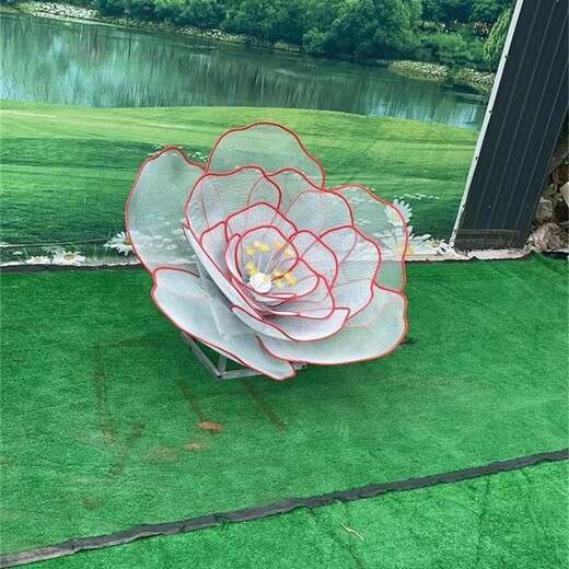 北京供應(yīng)不銹鋼抽象花朵雕塑加工定制