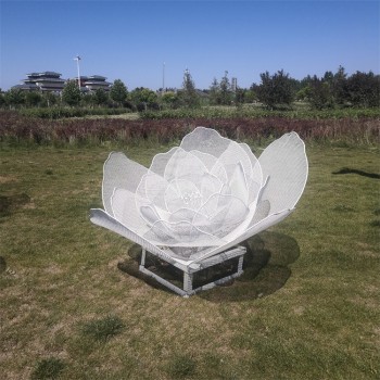 天津不锈钢抽象花朵雕塑定做