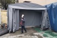 宜城钢管架带车轮推拉油布雨棚-宜兴移动帐篷厂