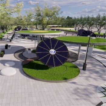 零碳城市光伏花雙向自動跟蹤收折光伏太陽能發(fā)電花清潔能源2.4kw