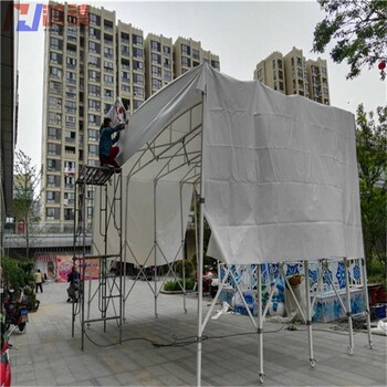 周鐵移動(dòng)推拉油布雨棚行情,哪里安裝宜興帳篷圖片