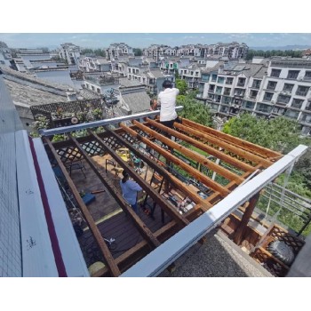 北京海淀安装木廊架电动遮阳篷厂家