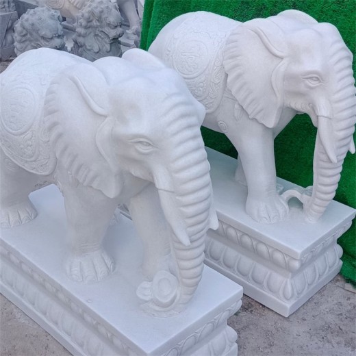 汉白玉石雕大象公司