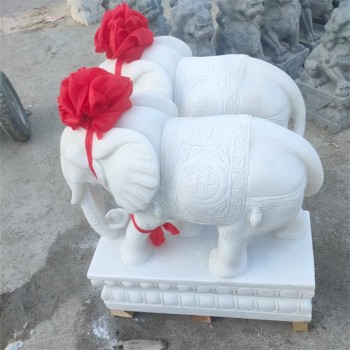 大理石石雕大象雕塑