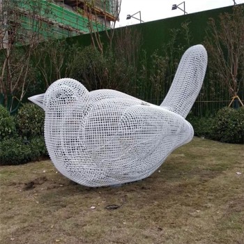 曲阳县抽象不锈钢镂空小鸟雕塑价格