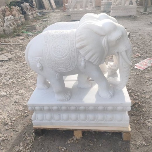 室外石雕大象雕塑
