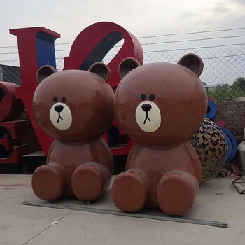 玻璃钢卡通布朗熊雕塑制作厂家