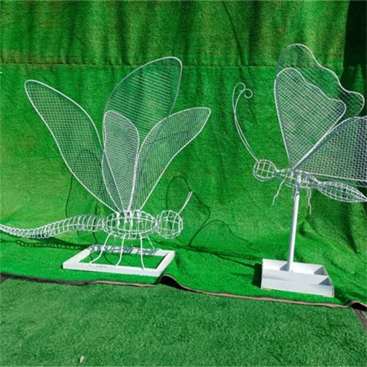 镂空发光蝴蝶雕塑镂空发光昆虫雕塑售楼部草坪摆件