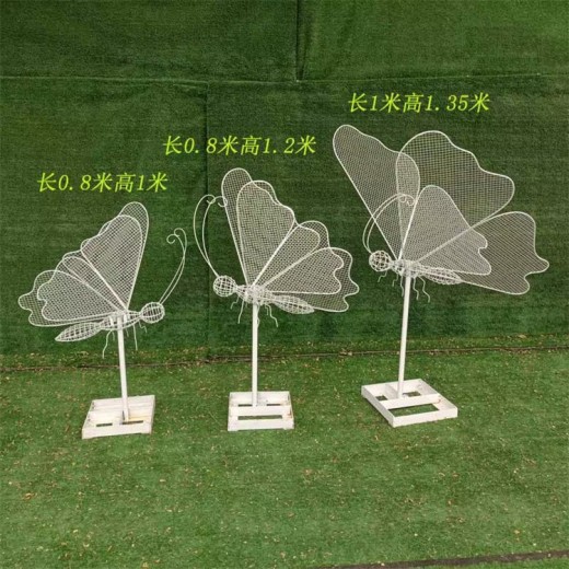 铁艺编织蝴蝶雕塑镂空发光昆虫雕塑定制厂家