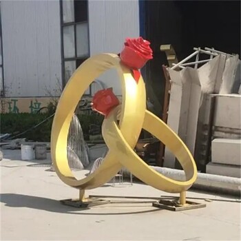 鏡面不銹鋼戒指雕塑加工廠,結婚戒指雕塑