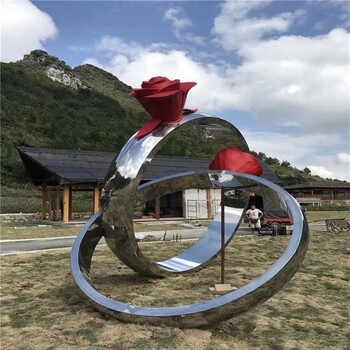 不銹鋼戒指雕塑定做,結(jié)婚戒指雕塑