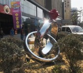 曲阳县公园不锈钢戒指雕塑加工
