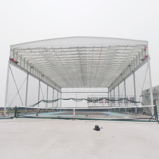 扬州钢立柱悬空电动棚,厂区遮阳雨蓬（推拉雨棚）
