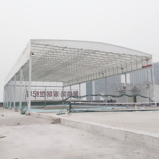 銅陵鋼立柱懸空電動棚,環保移動式推拉棚