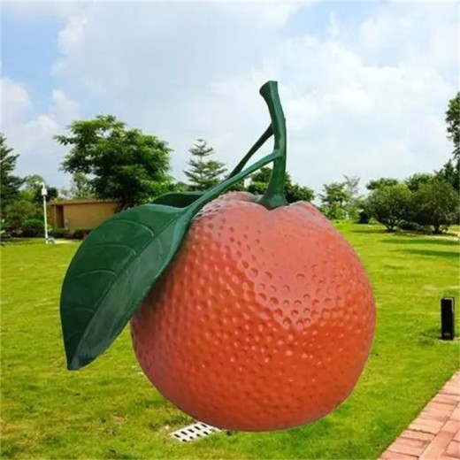 曲阳县生产玻璃钢桔子雕塑