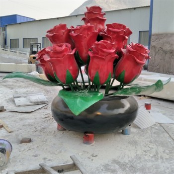 曲阳县不锈钢玫瑰花雕塑公司