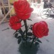 不锈钢玫瑰花雕塑加工图
