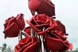 仿真不锈钢玫瑰花雕塑生产厂家