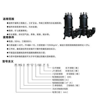 100WQ3kw污水泵价格指导安装