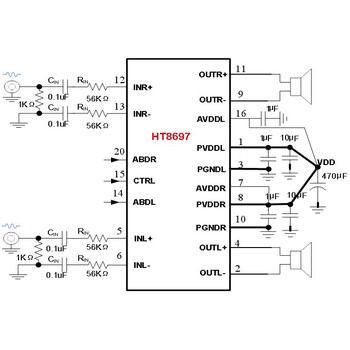 嘉兴禾润HT8697AB/D类音频功率放大器代理商