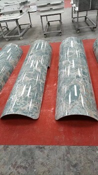 巖板熱彎加工廠巖板熱彎樓梯踏步酒店圓柱加工巖板熱彎
