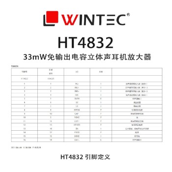 湖北亿胜盈科HT4832免输出电容耳机放大器数据手册