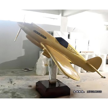 大型不锈钢飞机造型雕塑直升机雕塑厂家金越雕塑
