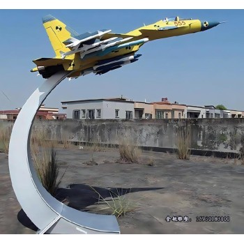 学校不锈钢飞机腾飞雕塑通用飞机雕塑模型金越雕塑