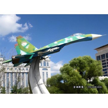 不锈钢飞机雕塑图片大全电子干扰飞机定制金越雕塑