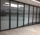 会议室无边框玻璃夹隔断推拉门活动屏风隔墙隔板设计