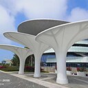 湛江異形鋼加工張拉膜工程七字型車棚