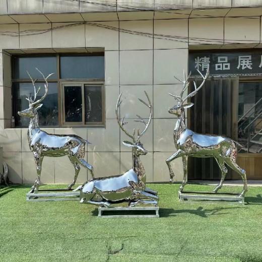 小区不锈钢鹿雕塑制作厂家宁夏不锈钢拉丝不锈钢鹿雕塑