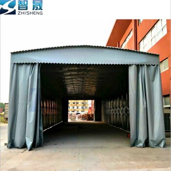 潮州潮安拉網結構推拉篷輪式移動雨棚遮陽蓬