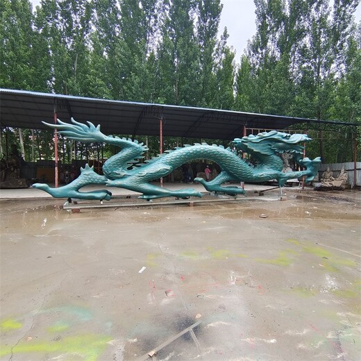 玻璃鋼二龍戲珠雕塑擺件