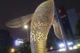 上海不锈钢丝编制不锈钢镂空鲸鱼雕塑加工