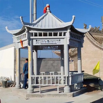 草白玉石雕涼亭報價