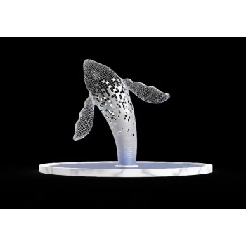 源头不锈钢镂空鲸鱼雕塑材料