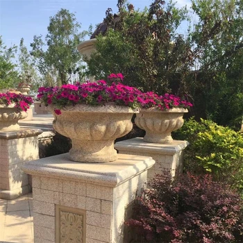 草白玉歐式石雕花缽加工廠