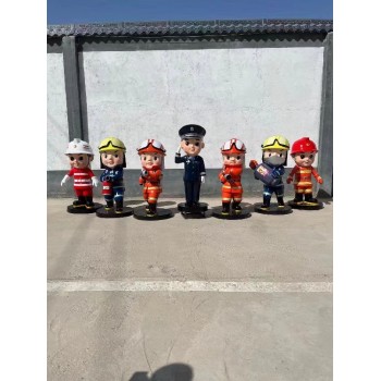 幼儿园玻璃钢消防员雕塑安装天津玻璃钢消防员雕塑