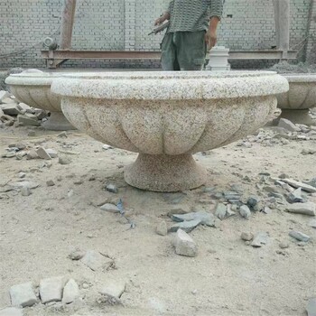 芝麻白歐式石雕花缽