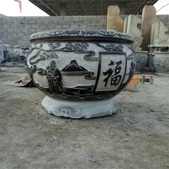 廣場石雕魚缸花盆定制