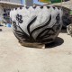 圆形石雕鱼缸花盆图