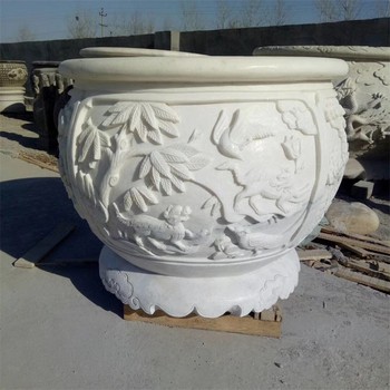 供應園林石雕魚缸花盆加工廠家