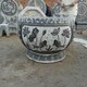 大理石雕魚缸花盆圖