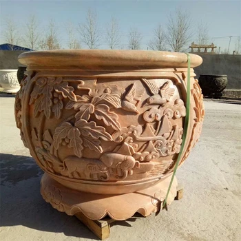 大型庭院石雕魚缸花盆批發(fā)