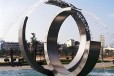 不锈钢月亮圆环雕塑商业街景观圆环雕塑金越雕塑