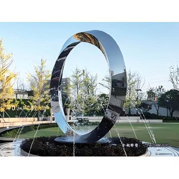 不锈钢同心圆雕塑公园异形莫比乌斯环雕塑金越雕塑