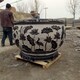 大理石雕魚缸花盆圖