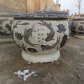 供應園林石雕魚缸花盆加工廠家